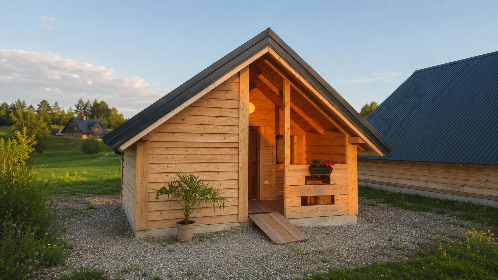 Log cabins for 3 people